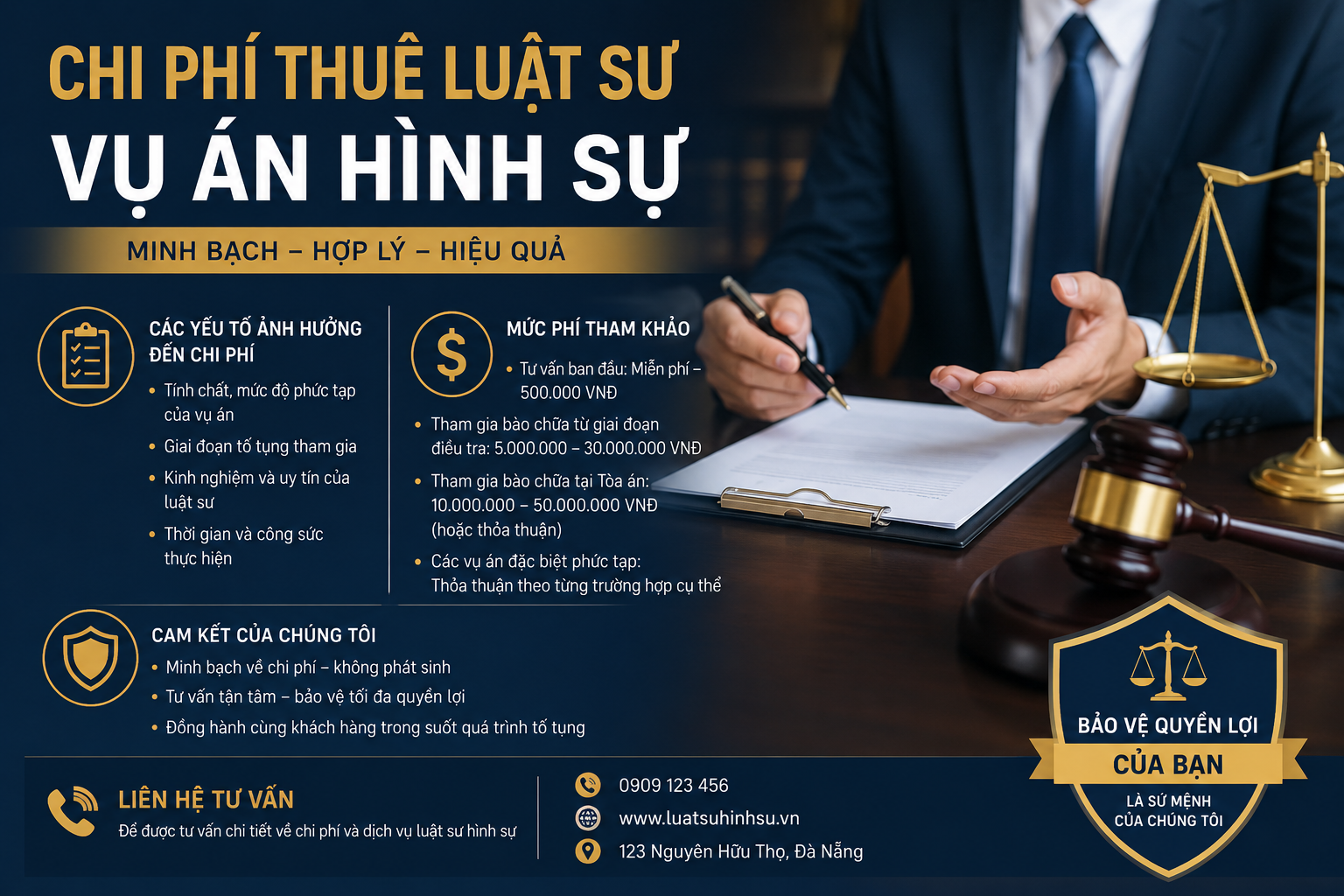 chi phí thuê luật sư vụ án hình sự